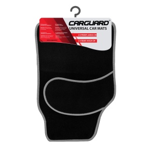 Set covorașe auto textile universale Carguard 64 x 44 cm | 44 x 29 cm - negru - gri - Img 2