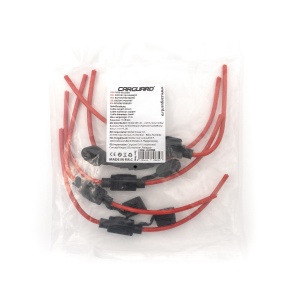 Set suport siguranță auto tip MINI (11x8.6mm) etanșe Carguard - 5 buc – cablu 22 cm cupru 1 mm² – max 15A - Img 2