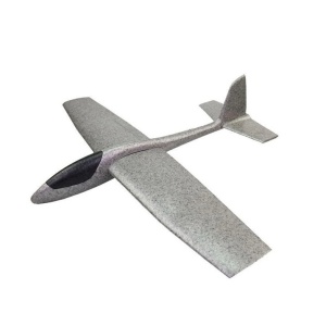 Avion Zburator, Flippy, Tip Planor, 83 cm Lungime, +3 Ani, din Polistiren, Aruncare 10 - 30 m, Gri