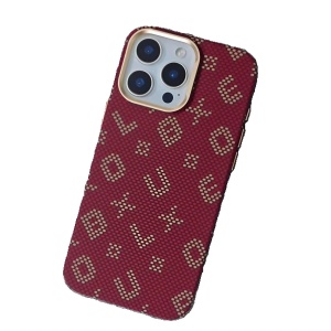 Carcasa Magnetica, Flippy, Compatibila Apple iPhone 15 Pro Max, din Fibra de Carbon, Litere Fosforescente, Maro