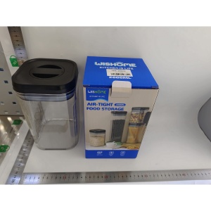 Cutie de Depozitare Alimente, Flippy, tip Container, 2L, Recipiente pentru Cereale in Bucatarie, Transparente cu Capac Negru - Img 2