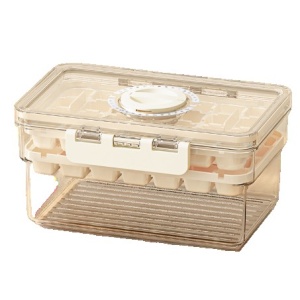 Forma de Gheata, Flippy, Doua Straturi, Inchidere Etans, din PP+PET, 19 x 12 x 9.5 cm, Bej