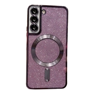 Husa de Protectie 2 in 1, Flippy, Husa pentru Samsung Galaxy S23 Ultra, Glitter Chrome Magsafe, din TPU, Magnetica, cu Protectie Lentila, Mov