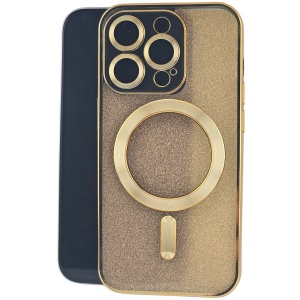 Husa de Protectie 2 in 1, Flippy, pentru Apple iPhone 14 Pro, Compatibila MagSafe, Magnetica, cu Protectie Lentila, din TPU, Auriu