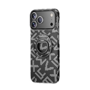 Husa pentru iPhone 17 Pro, Flippy, Carcasa de Protectie Rezistenta Ultra-subtire, Suport Magnetic, Aspect Texturat, Negru