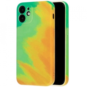 Husa protectie Flippy compatibila cu Apple iPhone 12 Pro Max Tpu Ombre, Verde/Portocaliu