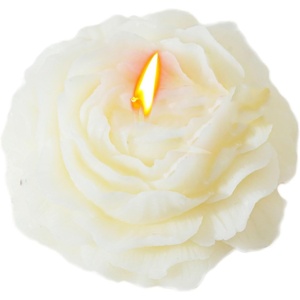 Lumanare Parfumata, Flippy, Model Trandafir, Ardere 10h, 70 g, 7.5 x 3.5 cm, Parfum de Tuberoza, Alb