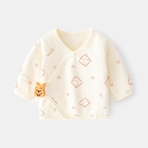 Pijama Bluza pentru Nou-nascuti, Flippy, din Bumbac, stil de Primavara - Toamna, Topic pentru Bebelusi, Print Ursulet, Marimea 52 cm, Bej