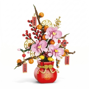 Set de Constructie, Flippy, Vaza Decorativa cu Flori, 818 piese, 6+ ani, Planta Artificiala, Decor Floral Elegant, Idee de Cadou pentru Femei, Cadou pentru Iubita si Pasionatii de Jocuri de Constructie Creativa