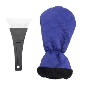 Set Manusa si Racleta pentru Zapada, Flippy, Impermeabila, Izolatie de Bumbac, 31 x 15 cm, Albastru