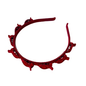 Bentita de Par pentru Femei, Flippy, Agrafa Stil Coreean, Accesoriu pentru Par cu Textura MultiStrat, 13 x 11.5 cm, Rosu