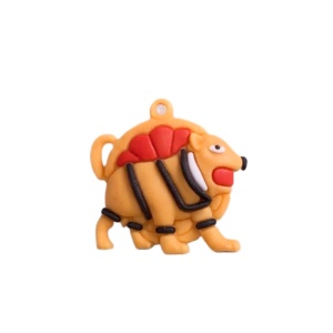 Breloc de Chei din Silicon, Flippy, Figurina Brainrot Burbaloni Luliloli, 3,5 cm, Portocaliu