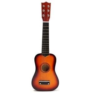 Chitara pentru Copii, Flippy, din Lemn si Plastic, pentru Incepatori, 53.4 x 17.5 x 5.8 cm, Maro Lucios