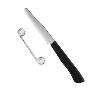 Cutit 2in1, Flippy, Feliere/Curatare, Grosime Feliere Reglabila, 22 cm, din Otel Inoxidabil, Negru