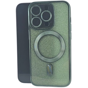 Husa de Protectie 2 in 1, Flippy, pentru Apple iPhone 15 Pro Max, Compatibila MagSafe, Magnetica, cu Protectie Lentila, din TPU, Verde