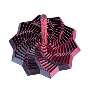 Jucarie Decompresie, Flippy, Model Stea 3D, DuoChrome, Maner Spirala, Turn Magic Geometric, Multiple Forme, Anti-stress, 17 cm, Negru/Rosu