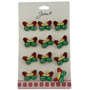 Set 12 Brose Martisor pentru Copii, Jolie, Model Fluture, Multicolor