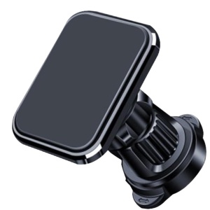 Suport Auto pentru Telefon, Flippy, MagSafe, cu Magnet, Prindere Grila de Ventilatie, Detalii Fine, Rotativ 360 de Grade, Plastic Magnet Silicon, 5.1x3.9 cm, Negru
