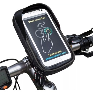Suport de bicicleta Flippy Wheel UP pentru telefoane cu ecran tactil =< 6.0 inch impermeabil, negru