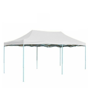 Cort Pavilion 3x6m Alb Pliabil Cadru Metal pentru Curte, Gradina, Evenimente