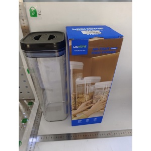 Cutie de Depozitare Alimente, Flippy, tip Container, 3.7L, Recipiente pentru Cereale in Bucatarie, Transparente cu Capac Negru - Img 2