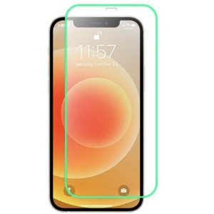 Folie Sticla Securizata Flippy, Luminous, compatibila cu Apple iPhone 13 Pro, Margine fosforescenta verde