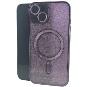 Husa de Protectie 2 in 1, Flippy, pentru Apple iPhone 15 Plus, Compatibila MagSafe, Magnetica, cu Protectie Lentila, din TPU, Mov
