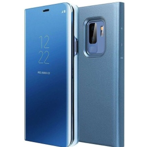 Husa de Protectie Tip Carte, Flippy, pentru Xiaomi Mi 10, Flip Cover Oglinda, din Piele Ecologica si PC, Albastră