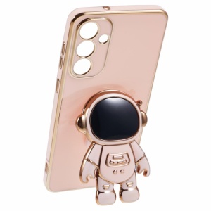 Husa Telefon 2in1, Flippy, Compatibila Samsung Galaxy S21 FE, Carcasa TPU cu Suport Inclus Tip Astronaut, Protectie Camere, Roz