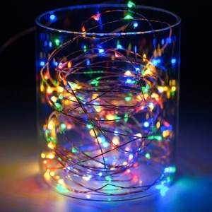 Instalatie de Craciun Liniara, Flippy®, Tip Liniara, Fir Cupru, 8 Jocuri de Lumini, cu Telecomanda, 5 m, 50 Led-uri, Alimentare USB, 4.5V, Multicolor
