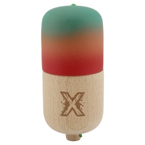 Kendama Pill X Originala, Flippy, Profesionala Model Rubber Grip Pilula, din Lemn, Varsta 9+, Ata 62/65 cm, 11 x 5 x 5 cm, Gradient