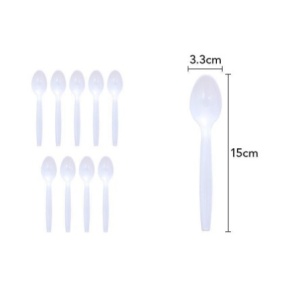 Set 10 Linguri de unica folosinta 15 x 3.3 cm, alb