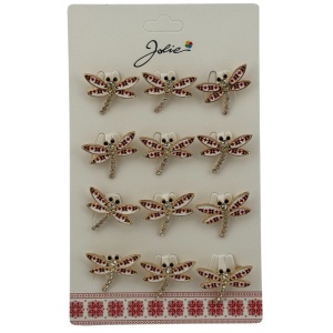 Set 12 Brose Martisor Primavara, Jolie, Model Libelula cu Motiv Traditional si Pietre