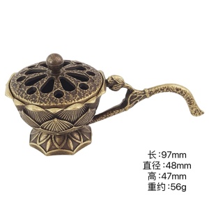 Suport de Tamaiat, Flippy, din Aliaj de Zinc, Model Lotus, Ignifug, 9.7 x 4.8 x 4.7 cm, Bronz