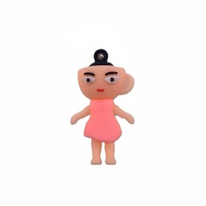Breloc de Chei din Silicon, Flippy, Figurina Brainrot Ballerina Cappuccina, 4 cm, Roz