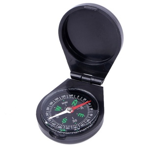 Busola de Buzunar cu Capac de Plastic, Flippy, Busola pentru Drumetii, Calatorie, Compacta, Usor de Transportat, 6 x 4.8 x 1.5 cm Negru