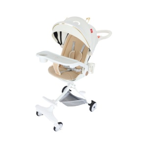 Carucior Sport Flippy 3in1, 6-36 Luni, Reversibil, Pliabil, Tavita pentru Masa, Pozitie de Somn, Centura de Siguranta, Roti 360, Suport Pahar, Copertina pentru Soare, 33x66x85cm, Alb Model Pisica