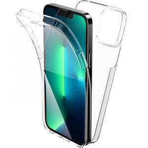 Husa de protectie Flippy 360 grade, PC+TPU+Folie policarbonat, pentru Apple iPhone 14 Pro Max , Transparent