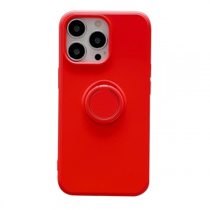 Husa protectie Flippy compatibila cu Samsung A02 S Liquid Silicone Ring cu suport rotativ Rosu