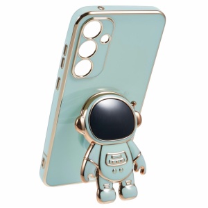 Husa Telefon 2in1, Flippy, Compatibila Samsung Galaxy S23, Carcasa TPU cu Suport Inclus Tip Astronaut, Protectie Camere, Verde