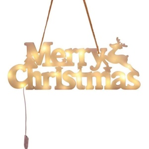 Instalatie LED de Craciun, Flippy, Litere 3D, Merry Christmas, Lumina Calda, 27.5 x 10.5 x 1.4 cm, Alb