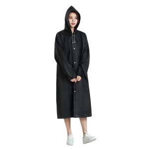 Pelerina de Ploaie, Flippy, pentru Adulti 150-180 cm, din EVA, Impermeabila, Rezistenta la Vant, Inchidere cu Capse, 140 g, Negru