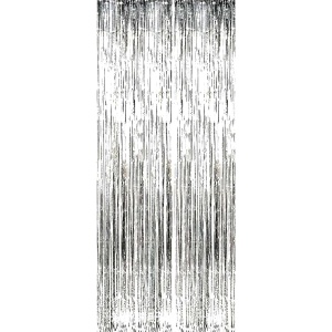 Perdea Franjurata, Flippy, Model Decor Petrecere, pentru Fundal de Poze, Amenajare Colorata a Petrecerii, Dimensiune 100x200 cm, Argintiu