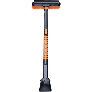 Perie si Racleta Rotativa 3 in 1, Flippy, Perie Auto pentru Zapada, Telescopica, Detasabila, Material Aluminiu si ABS, 100 x 25 cm, Negru