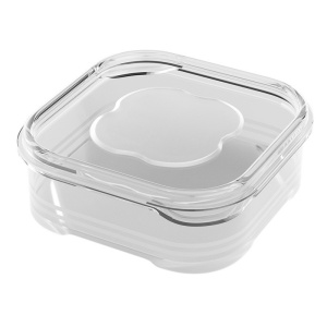 Caserola Alimentara, Flippy, Cutie pentru Pastrare a Alimentelor, Cutie Depozitare pentru Frigider, Sigilata Dreptunghiulara, din Plastic, 12 x 12 x 4.5 cm, 350ml, Transparent
