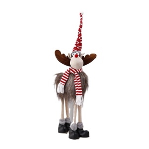 Figurina de Craciun, Flippy, Ren 3D, din Panza si Polistiren, 70 cm Inaltime, Multicolor