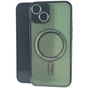 Husa de Protectie 2 in 1, Flippy, pentru Apple iPhone 14 Plus, Compatibila MagSafe, Magnetica, cu Protectie Lentila, din TPU, Verde