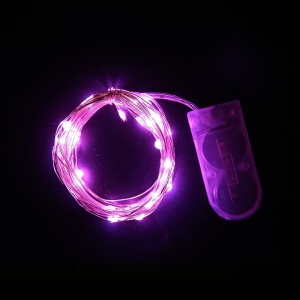 Instalatie Craciun, 3 metri, 30 LED-uri, Roz, cu baterii, fir cupru, liniar, interior/exterior, Flippy