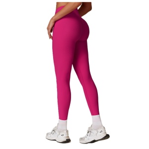 Pantaloni de Fitness/Yoga, Flippy, pentru Femei, Material Elastic, Spandex, Talie Inalta, Roz, Marime L