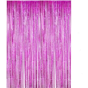 Perdea Franjurata, Flippy, Model Decor Petrecere, pentru Fundal de Poze, Amenajare Colorata a Petrecerii, Dimensiune 100x200 cm, Roz Inchis